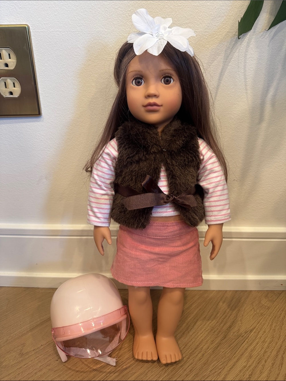 Our Generation Doll, 18”, Brunette and Brown Eyes, comes with helmet